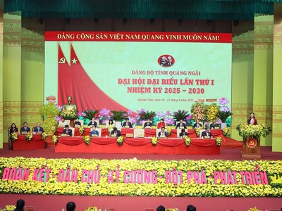 Đại hội đại biểu Đảng bộ tỉnh Quảng Ngãi lần thứ I, nhiệm kỳ 2025-2030 đã thông qua Nghị quyết Đại hội.