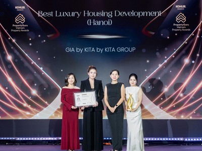GIA by KITA được xướng tên tại hạng mục “Best Luxury Housing Development (Hanoi)” trong khuôn khổ Vietnam PropertyGuru Awards 2025. Ảnh: KITA Group