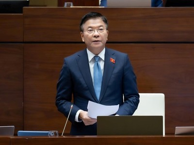 Phó thủ tướng Lê Thành Long báo cáo giải trình. 