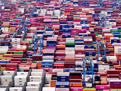 Cảng hàng hóa Thanh Đảo, tỉnh Sơn Đông, Trung Quốc. Ảnh minh họa: THX/TTXVN 