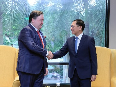 Phó thủ tướng Bùi Thanh Sơn và Đại sứ Mỹ tại Việt Nam Marc E. Knapper (Ảnh: VGP). 