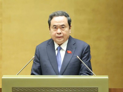 Chủ tịch Quốc hội Trần Thanh Mẫn phát biểu bế mạc Kỳ họp - Ảnh: Duy Linh.