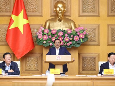 Thủ tướng Phạm Minh Chính chủ trì phiên họp lần thứ 4 của Ban Chỉ đạo Trung ương về chính sách nhà ở và thị trường bất động sản - Ảnh: VGP