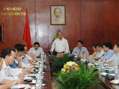 Phó Thủ tướng Nguyễn Xuân Phúc tại buổi làm việc với Bộ Nông nghiệp và Phát triển nông thôn. Nguồn: chinhphu.vn