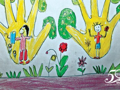 Những hình ảnh minh họa nhiều ý nghĩa được vẽ bởi con em cán bộ Tập đoàn Bảo Việt