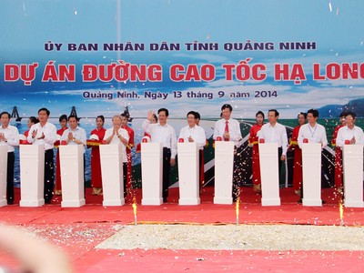 Thủ tướng Chính phủ Nguyễn Tấn Dũng phát lệnh khởi công Dự án Xây dựng đường nối TP. Hạ Long với cao tốc Hà Nội - Hải Phòng