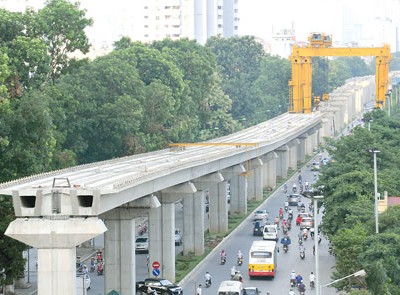 Một đoạn đường sắt đô thị Cát Linh - Hà Đông