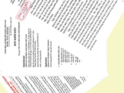 Đơn kiện, công văn qua lại giữa các bên