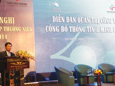 Chủ tịch HNX Trần Văn Dũng khai mạc chương trình Công bố thông tin và minh bạch tại HNX năm 2014