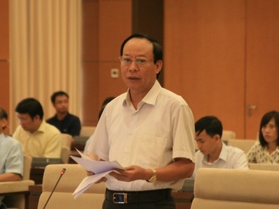 Thượng tướng Lê Quý Vương - Thứ trưởng Bộ Công an báo cáo trước Ủy ban Thường vụ Quốc hội về Dự án Luật tổ chức cơ quan điều tra hình sự