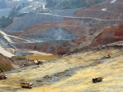 Công trường thi công Nhà máy Thủy điện Sông Bung 2.