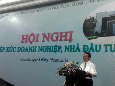 Ông Nguyễn Văn Thành, PCT UBND tỉnh Quảng Ninh phát biểu tại hội nghị