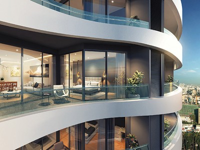 Kiến trúc gợn sóng nổi bật của City Garden tạo tầm nhìn rộng mở cho tất cả các căn hộ
