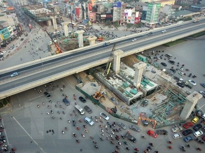 Tổng thể dự án nút giao hầm Thanh Xuân từ trên cao. Ảnh: Huy Hùng/TTXVN