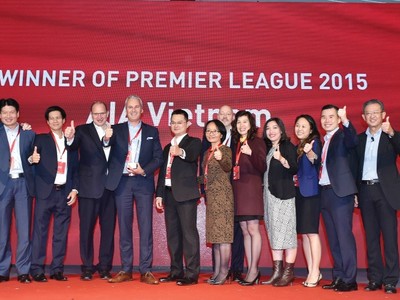 Năm 2015, AIA Việt Nam tiếp tục được ghi danh 
“Công ty xuất sắc nhất Tập đoàn AIA” năm thứ 2 liên tiếp
