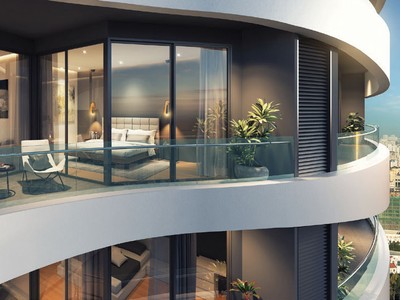 Kiến trúc gợn sóng độc đáo giúp các căn hộ Promenade có tầm nhìn bao quát trung tâm Thành phố