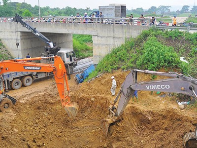 Vinaconex từng phải khắc phục sự cố vỡ đường ống nước