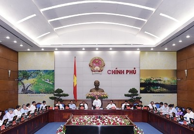 Thủ tướng Nguyễn Xuân Phúc chủ trì phiên họp Chính phủ thường kỳ tháng 4/2016. Ảnh: VGP/Quang Hiếu