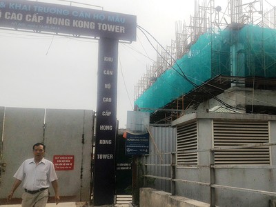 Dự án HongKong Tower sau gần 2 năm tái khởi động vẫn chưa xong phần đế công trình. Ảnh: Nguyên Minh