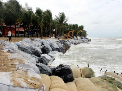 Cửa Đại (Hội An) thường xuyên bị sạt lở mỗi khi vào mùa mưa bão. Ảnh: Hà Minh