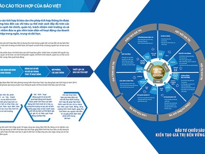 Sáng tạo trong trình bày và phân tích, báo cáo tích hợp của Tập đoàn Bảo Việt khác hẳn so với báo cáo của các công ty khác và là một bước tiến so với báo cáo thường niên các năm trước của họ. Bảo Việt đã ghi “cú đúp” đầu tiên trên thị trường, khi là doanh