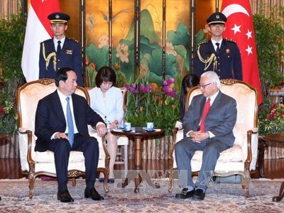 Chủ tịch nước Trần Đại Quang và Tổng thống Singapore Tony Tan Keng Yam