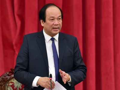 Bộ trưởng, Chủ nhiệm văn phòng Chính phủ Mai Tiến Dũng tại buổi làm việc với Bộ Xây dựng về tình hình thực hiện các nhiệm vụ do Chính phủ, Thủ tướng giao ngày 17/2 - Ảnh: VGP/Nhật Bắc