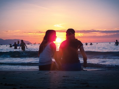 Bãi biển Đà Nẵng lúc bình minh. Ảnh: Thùy Linh