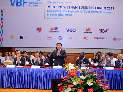 Theo Phó thủ tướng Vương Đinh Huệ, mục tiêu của Chính phủ Việt Nam là thúc đẩy cả doanh nghiệp FDI và khu vực tư nhân trong nước cùng lớn mạnh. Ảnh: Đức Thanh