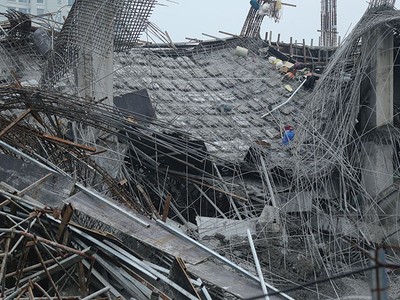 Trường mầm non Vườn Xanh tại Mỹ Đình, Hà Nội bị sập vào rạng sáng ngày 25/9/2017c