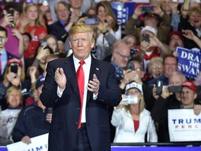 Ông Trump phát biểu tại bang Michigan hôm qua. Ảnh: AFP.