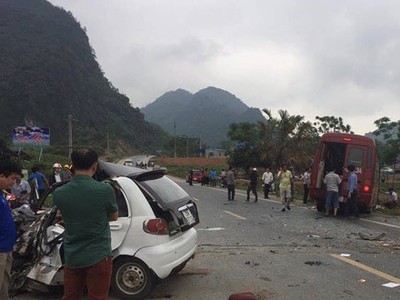 Vụ tai nạn xảy ra tại khu vực Chợ Mới, Bắc Kạn ngày 28/4.