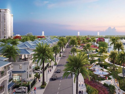 Phối cảnh công viên ven sông The Long Park dài 3,4 km tại Khu đô thị Vạn Phúc