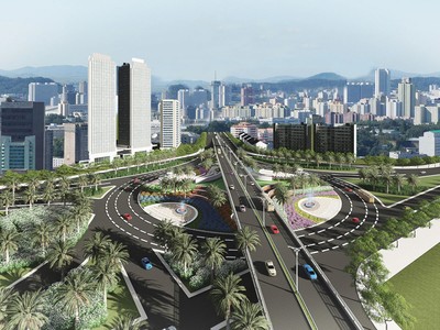 Phối cảnh Nút giao tuyến đường số 1 và đường 70.