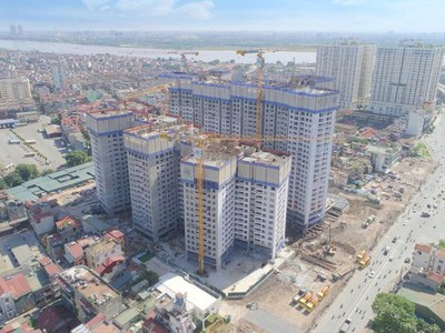 Dự án Imperia Sky Garden đã chính thức cất nóc tòa căn hộ đầu tiên