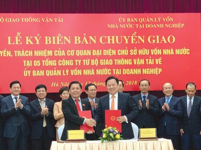 Năm tổng công ty thuộc Bộ Giao thông - Vận tải đã được chuyển giao quyền sở hữu vốn nhà nước sang Ủy ban Quản lý vốn nhà nước tại doanh nghiệp. Ảnh: Doãn Tuấn