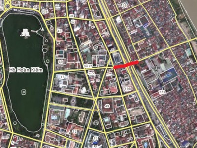 Vạch đỏ trong ảnh là tuyến đường hầm Hà Nội dự kiến đầu tư xây dựng