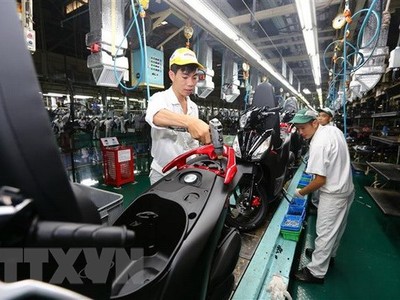 Dây chuyền lắp ráp xe ôtô tại Công ty Honda Việt Nam tại Vĩnh Phúc. (Ảnh: Danh Lam/TTXVN)