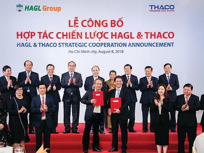 Lễ công bố hợp tác chiến lược giữa Thaco và Hoàng Anh Gia Lai.