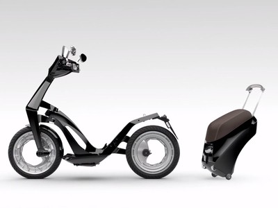 Xe tay ga kết nối được wifi, có thể chơi được nhạc và gấp gọn lại như 1 chiếc vali