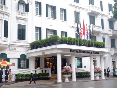 Khách sạn Metropole Hà Nội - nơi sẽ diễn ra hội nghị thượng đỉnh Mỹ - Triều, sáng 27-2 - Ảnh: Bùi Ngọc Hà