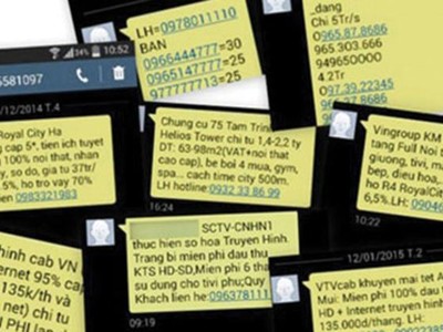 Tin nhắn rác vẫn là vấn đề nhức nhối trong xã hội .