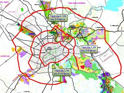 Sơ đồ các tuyến đường vành đai Tp.HCM