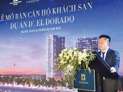 Đại diện chủ đầu tư Tân Hoàng Minh phát biểu tại buổi lễ