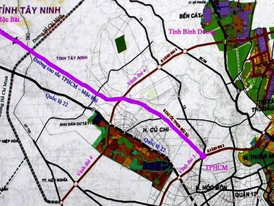 Bình đồ duỗi thẳng tuyến cao tốc Tp.HCM - Mộc Bài.