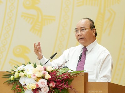 Thủ tướng Nguyễn Xuân Phúc phát biểu tại hội nghị - Ảnh: Chinhphu.vn