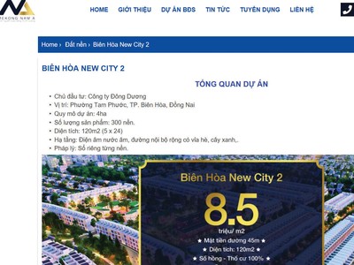 Quảng cáo dự án Biên Hòa New City 2 của Công ty Mekong Nam Á nhái dự án Biên Hòa New City của Hưng Thịnh Corp