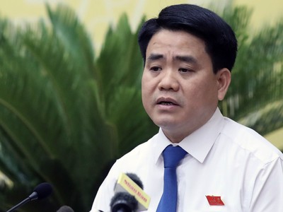 Ông Nguyễn Đức Chung phát biểu tại phiên chất vấn của HĐND TP Hà Nội chiều 9/7