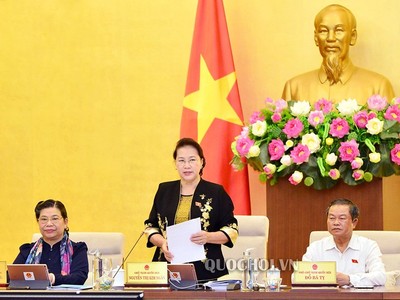 Chủ tịch Quốc hội Nguyễn Thị Kim Ngân cho ý kiến tại phiên họp thứ 37 của Uỷ ban Thường vụ Quốc hội