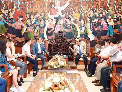 Chủ tịch UBND tỉnh Gia Lai Võ Ngọc Thành tiếp đoàn công tác Trung tâm Hợp tác Phát triển Quốc tế Daegu Gyeongbuk